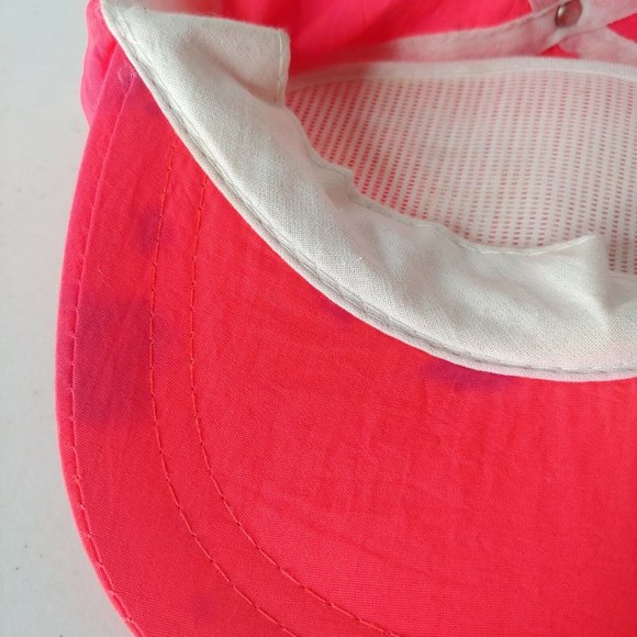 Vintage Cedar Point Pink Neon Nylon Cap Embroidered Retro Has Marks Snap Back - Picture 4 of 12